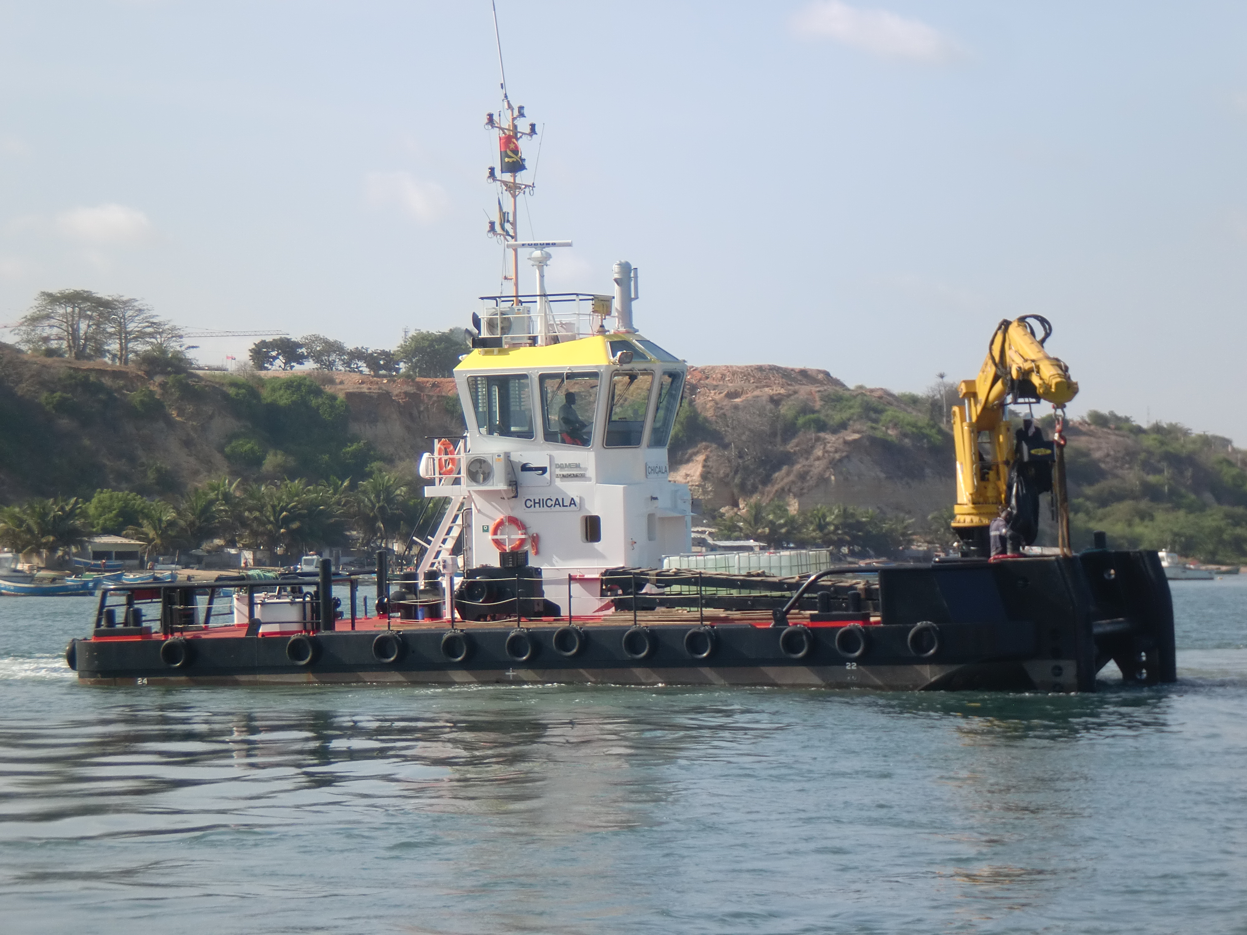 The “Chicala” is a modern MulitCAT PCU 1908 workboat commissioned in 2011, fitted with navigational equipment and radar to operate along the